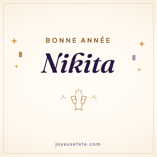 Image carrée « Bonne année Nikita » pour WhatsApp