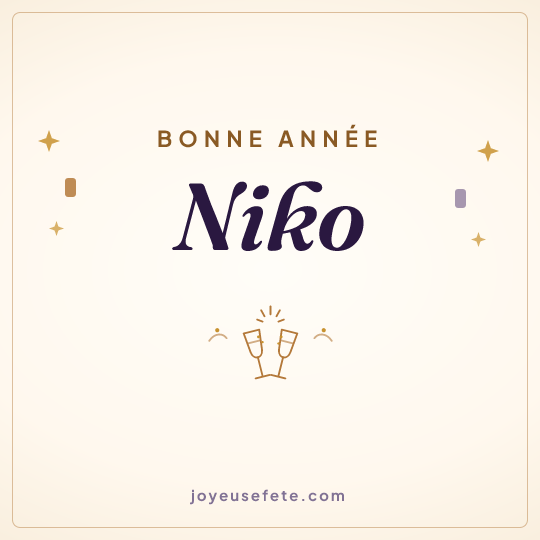 Image carrée « Bonne année Niko » pour WhatsApp