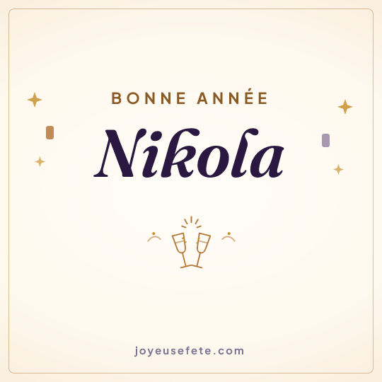 Image carrée « Bonne année Nikola » pour WhatsApp