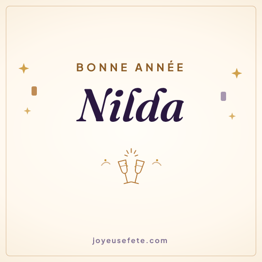 Image carrée « Bonne année Nilda » pour WhatsApp