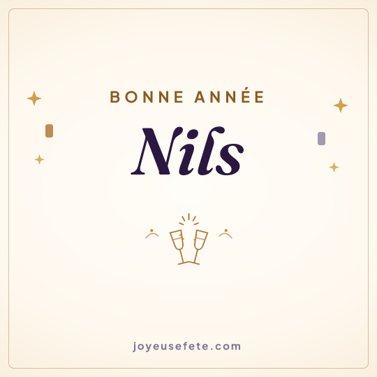 Image carrée « Bonne année Nils » pour WhatsApp
