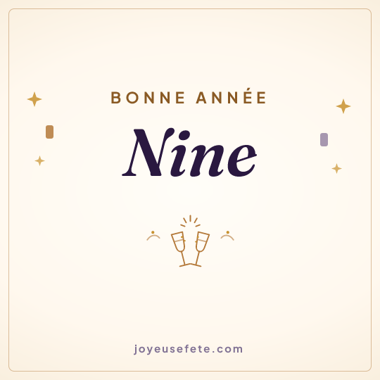 Image carrée « Bonne année Nine » pour WhatsApp