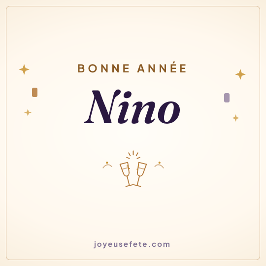 Image carrée « Bonne année Nino » pour WhatsApp