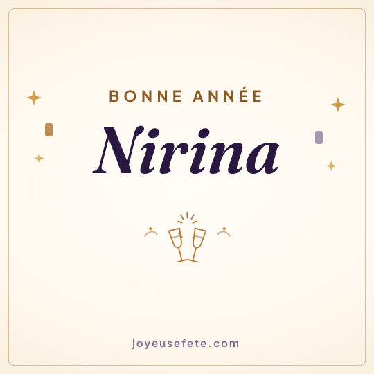 Image carrée « Bonne année Nirina » pour WhatsApp