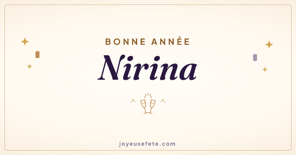 Image « Bonne année Nirina » au format large