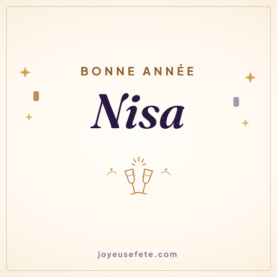 Image carrée « Bonne année Nisa » pour WhatsApp