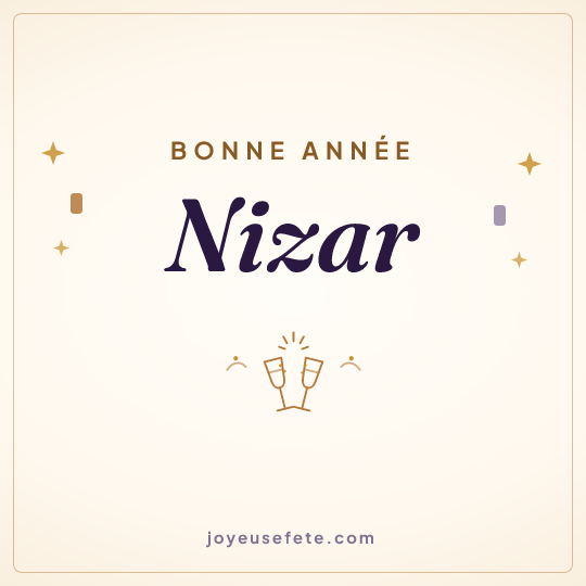 Image carrée « Bonne année Nizar » pour WhatsApp