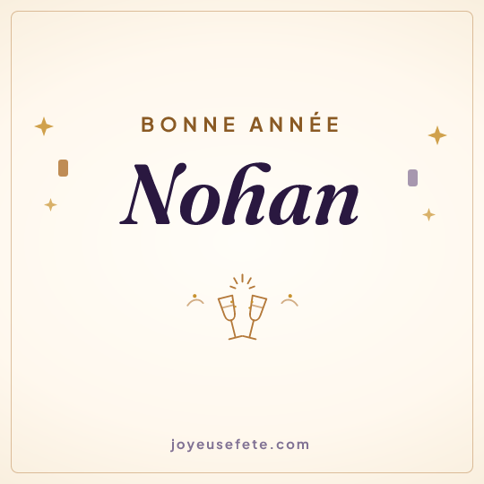 Image carrée « Bonne année Nohan » pour WhatsApp
