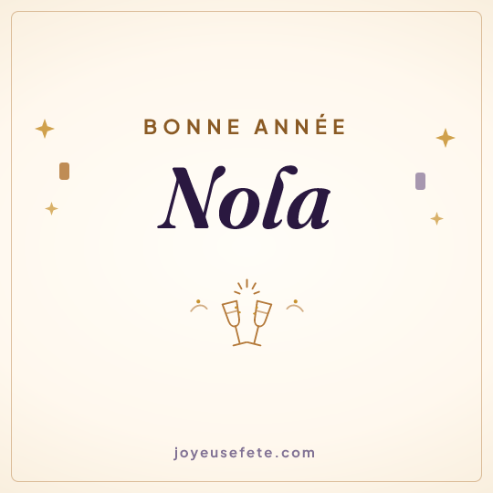 Image carrée « Bonne année Nola » pour WhatsApp