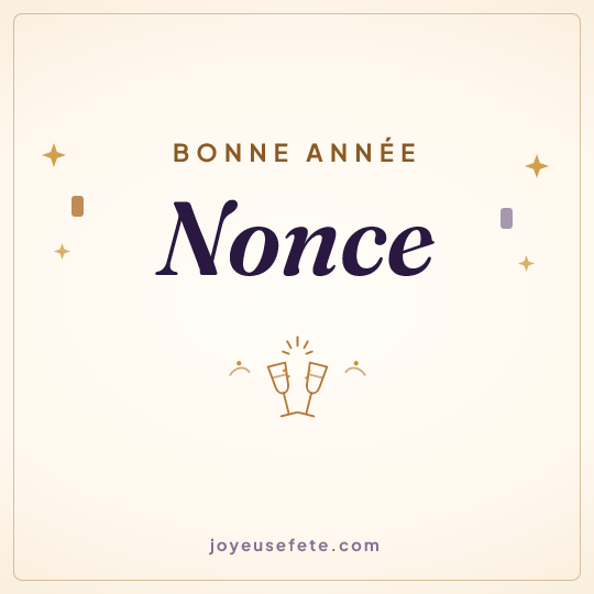 Image carrée « Bonne année Nonce » pour WhatsApp