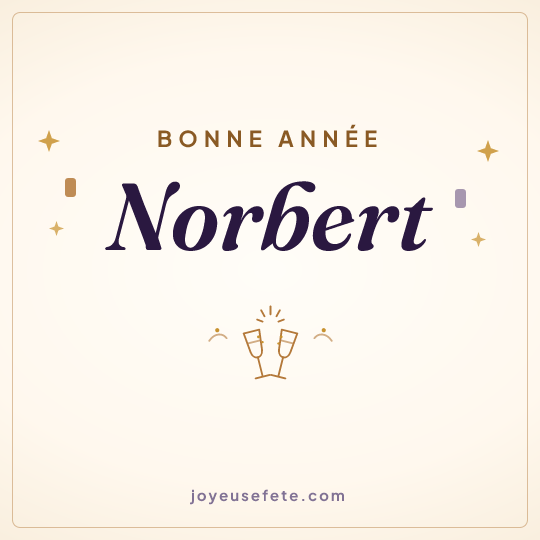 Image carrée « Bonne année Norbert » pour WhatsApp