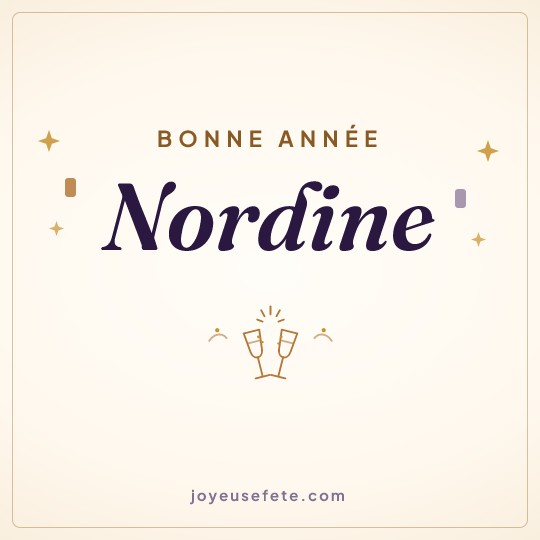 Image carrée « Bonne année Nordine » pour WhatsApp