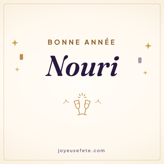 Image carrée « Bonne année Nouri » pour WhatsApp