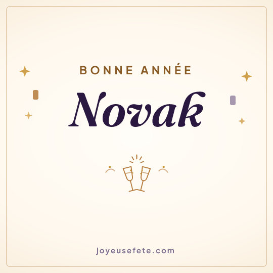 Image carrée « Bonne année Novak » pour WhatsApp