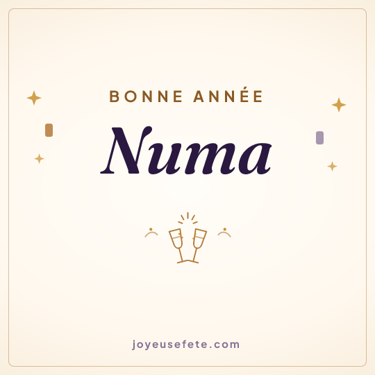 Image carrée « Bonne année Numa » pour WhatsApp