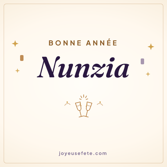 Image carrée « Bonne année Nunzia » pour WhatsApp