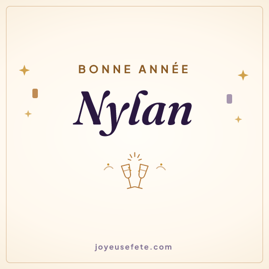 Image carrée « Bonne année Nylan » pour WhatsApp