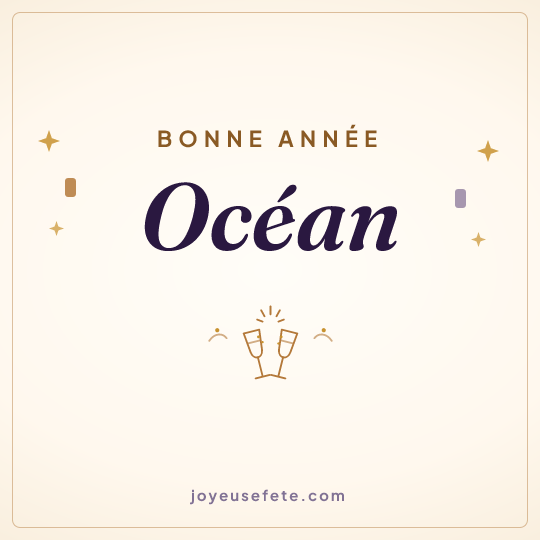 Image carrée « Bonne année Océan » pour WhatsApp