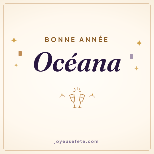 Image carrée « Bonne année Océana » pour WhatsApp