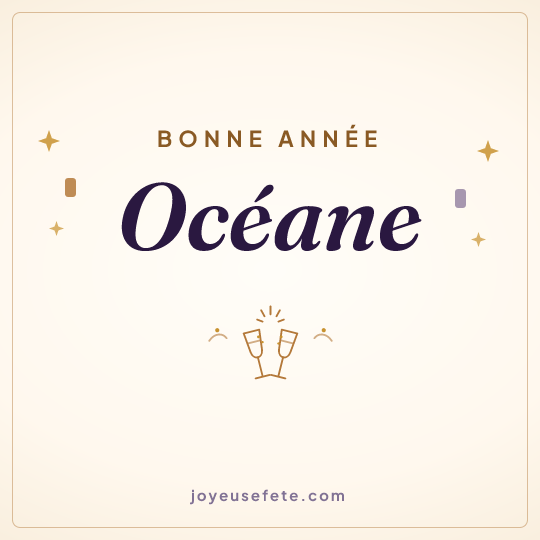 Image carrée « Bonne année Océane » pour WhatsApp