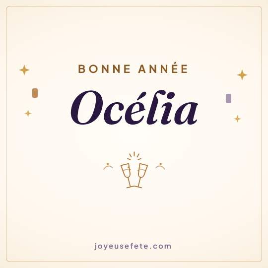Image carrée « Bonne année Océlia » pour WhatsApp