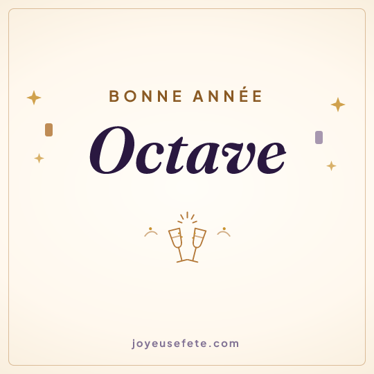 Image carrée « Bonne année Octave » pour WhatsApp
