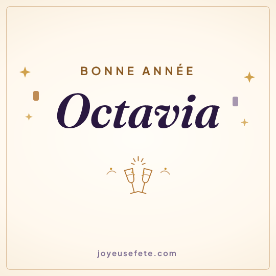 Image carrée « Bonne année Octavia » pour WhatsApp
