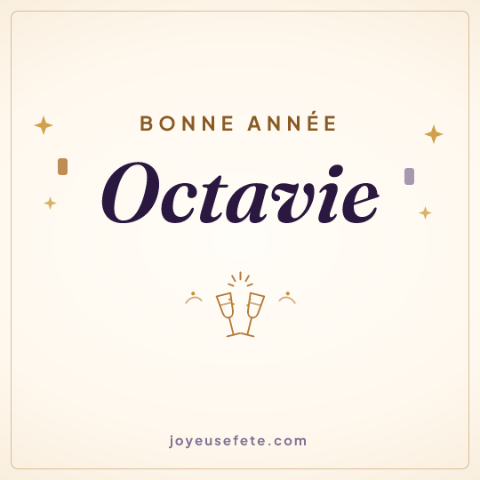 Image carrée « Bonne année Octavie » pour WhatsApp