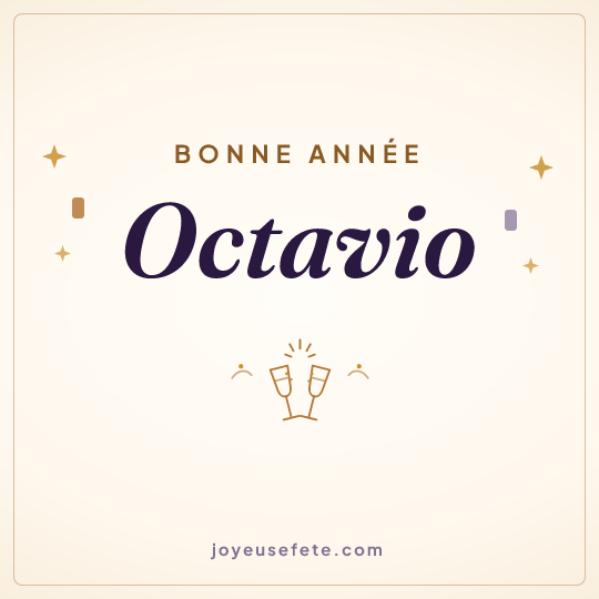 Image carrée « Bonne année Octavio » pour WhatsApp
