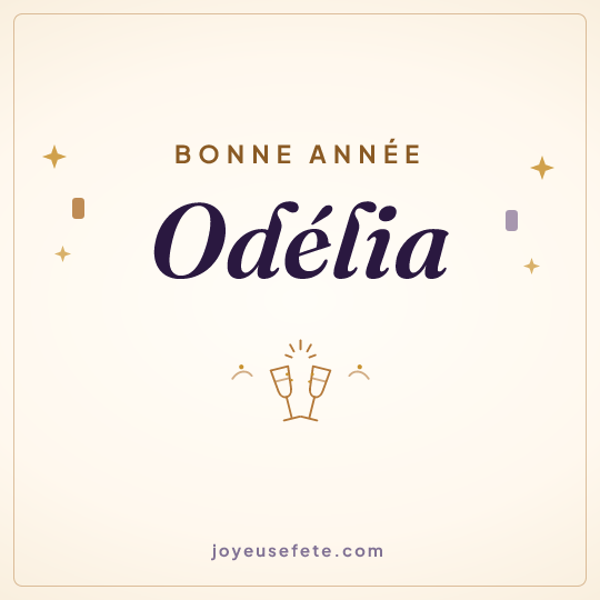 Image carrée « Bonne année Odélia » pour WhatsApp