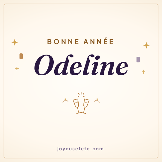 Image carrée « Bonne année Odeline » pour WhatsApp