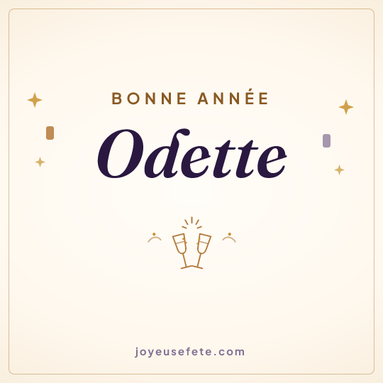 Image carrée « Bonne année Odette » pour WhatsApp