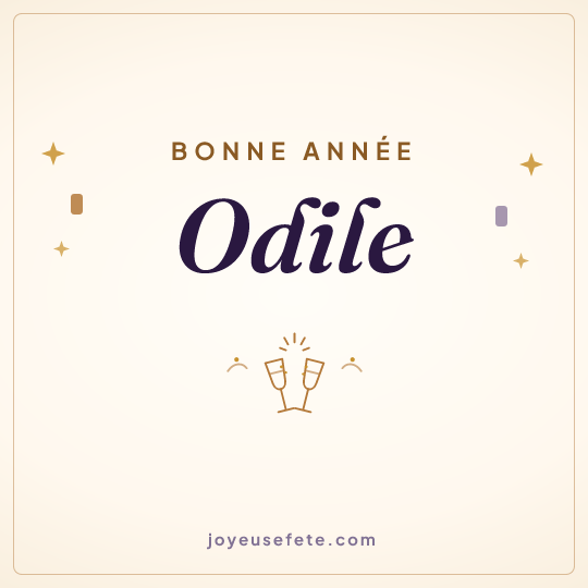 Image carrée « Bonne année Odile » pour WhatsApp
