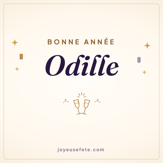 Image carrée « Bonne année Odille » pour WhatsApp
