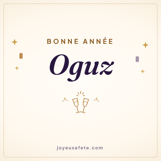 Image carrée « Bonne année Oguz » pour WhatsApp