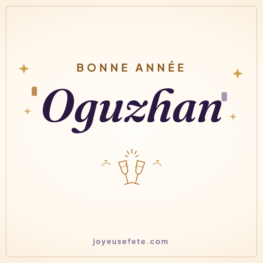 Image carrée « Bonne année Oguzhan » pour WhatsApp