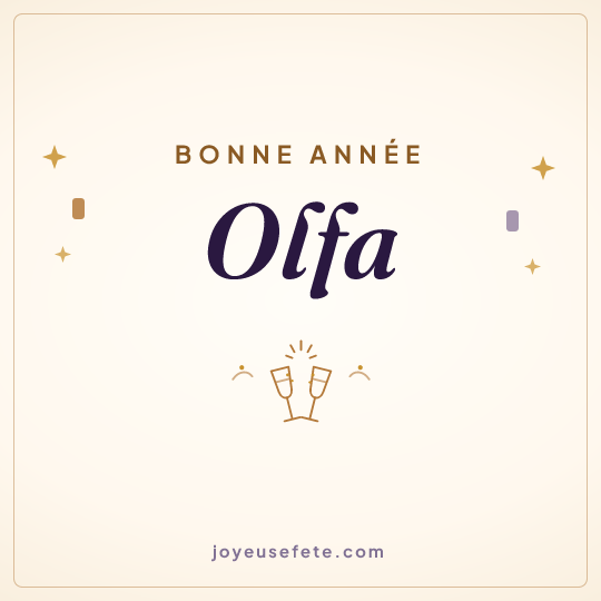 Image carrée « Bonne année Olfa » pour WhatsApp