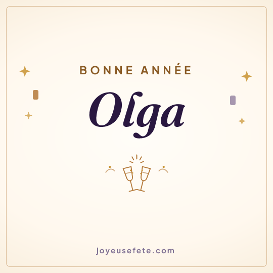Image carrée « Bonne année Olga » pour WhatsApp