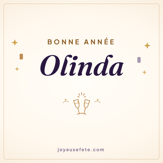 Image carrée « Bonne année Olinda » pour WhatsApp