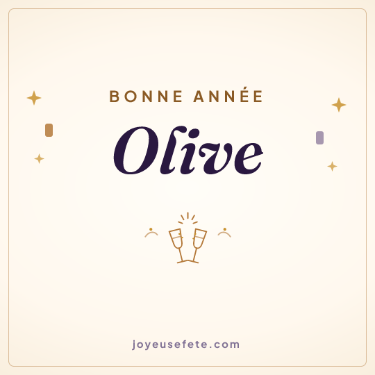 Image carrée « Bonne année Olive » pour WhatsApp