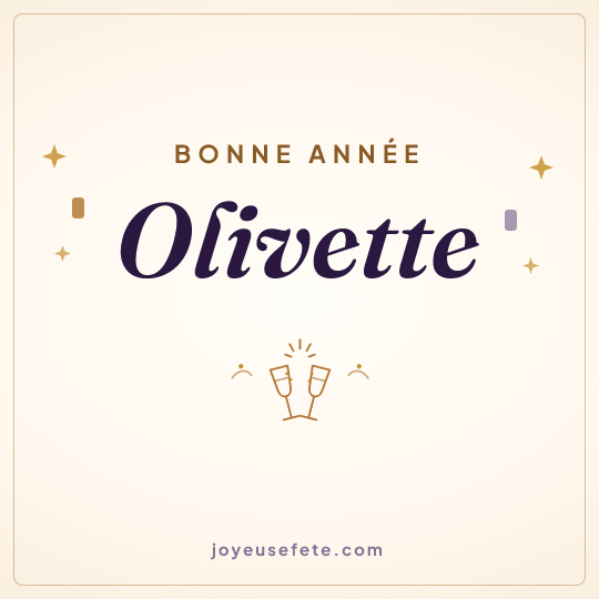 Image carrée « Bonne année Olivette » pour WhatsApp