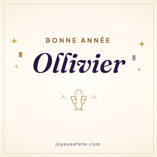 Image carrée « Bonne année Ollivier » pour WhatsApp