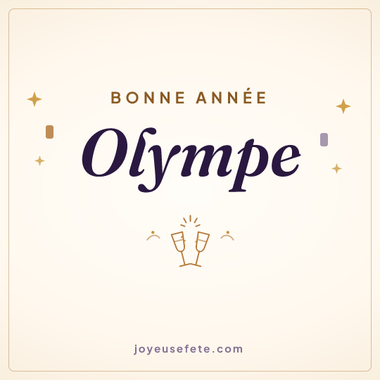 Image carrée « Bonne année Olympe » pour WhatsApp