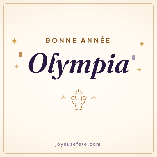 Image carrée « Bonne année Olympia » pour WhatsApp