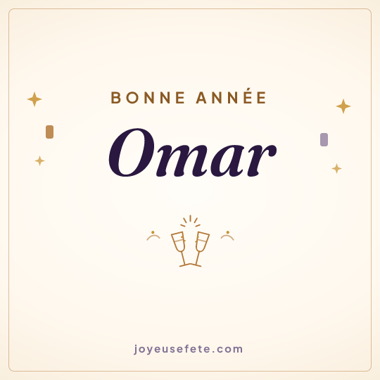 Image carrée « Bonne année Omar » pour WhatsApp