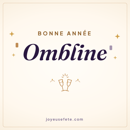 Image carrée « Bonne année Ombline » pour WhatsApp
