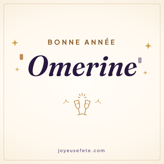 Image carrée « Bonne année Omerine » pour WhatsApp