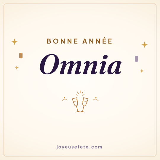 Image carrée « Bonne année Omnia » pour WhatsApp