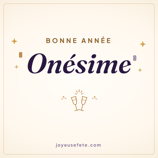 Image carrée « Bonne année Onésime » pour WhatsApp