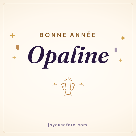 Image carrée « Bonne année Opaline » pour WhatsApp